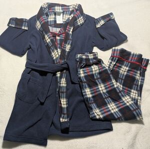 Boys 3-pc Shirt Pants Pajamas Robe Set